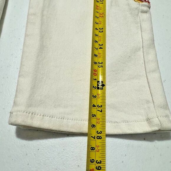 DG2 Diane Gilman Womens Virtual Stretch Floral Embroidered White Jeans 12P NWOT - Picture 12 of 16